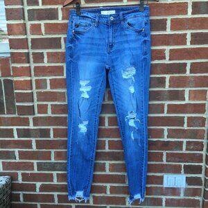KanCan Jeans Florence Mid Rise Super Skinny Distressed Size 9/28